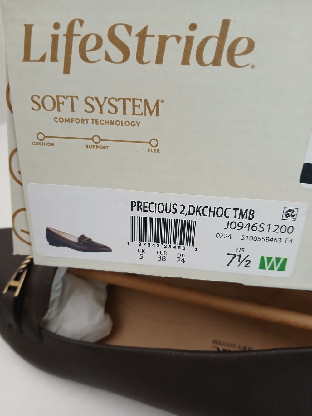 Life Stride Women's Dark Chocle Pointed Toe Loafers with Gold Accent $22 - Picture 10 of 10